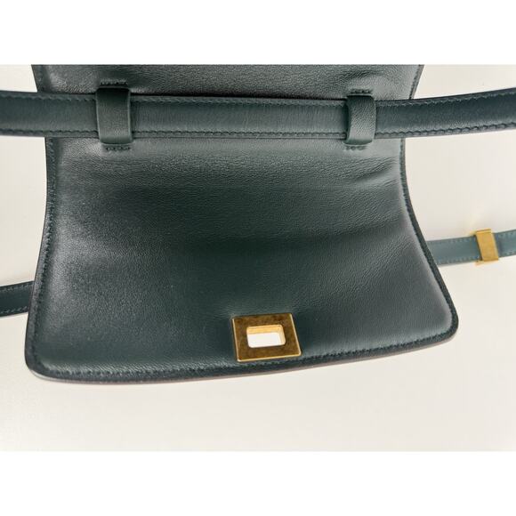 Celine Classic Box Medium Dark Green Leather Women's Shoulder Bag - Picture 10 of 16